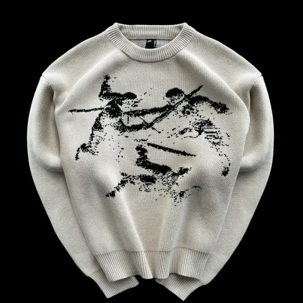 DAVRILSUPPLY Beige the Last Duel Knit Sweatshirts (1)