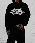 DAVRILSUPPLY Black Knit Sweatshirts (3)