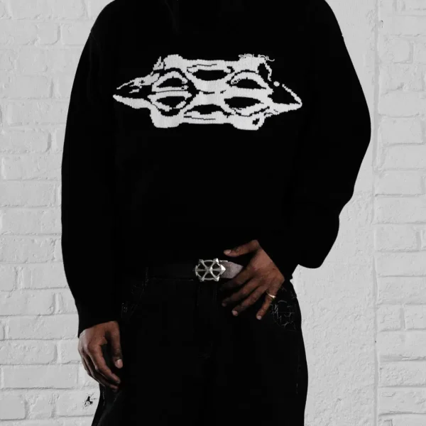 DAVRILSUPPLY Black Knit Sweatshirts (3)