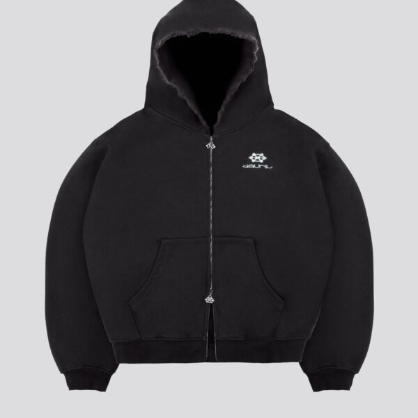 Davril Supply Dark Grey Distressed Zip