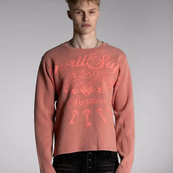 DavrilSupply T shirt à manches longues gaufrées rouge