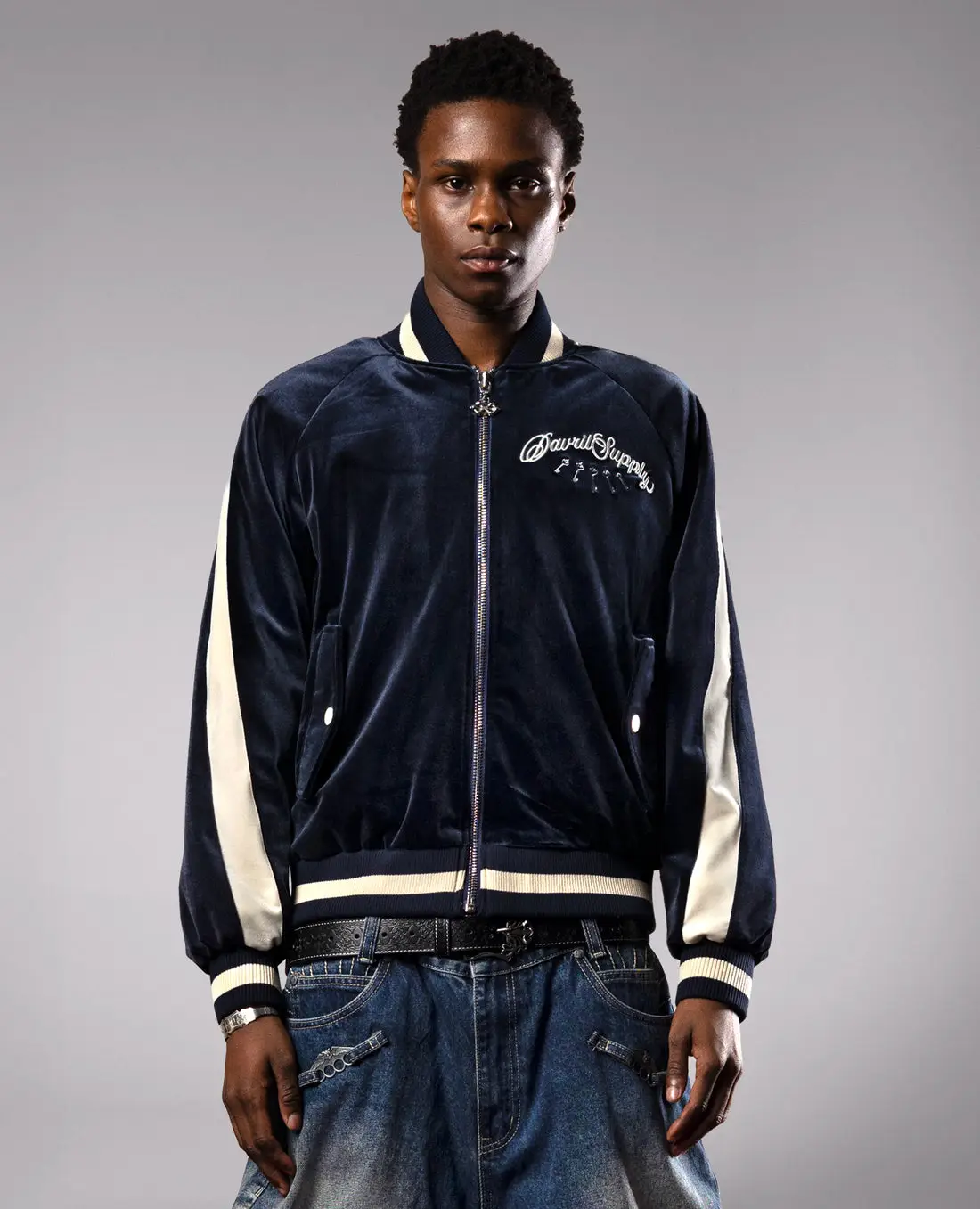 Veste en velours bleu palais DavrilSupply Veste en velours bleu palais DavrilSupply