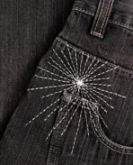 Jean ample noir DavrilSupply à motif faune sauvage (11)