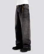 Jean ample noir DavrilSupply à motif faune sauvage (4)