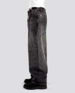 Jean ample noir DavrilSupply à motif faune sauvage (5)