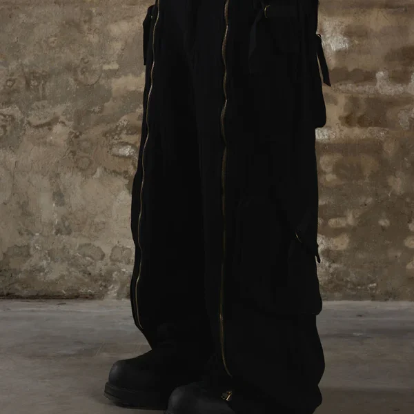 Pantalon cargo noir Para de Davrilsupply (2)