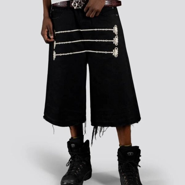 Shorts en jean noirs « Napoleon » (3)